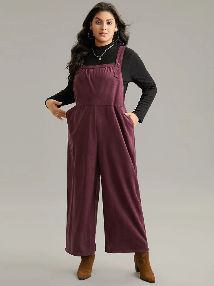 Plain Button Up Adjustable Straps Jumpsuit sold by Bloomchic product image thumbnail 5
