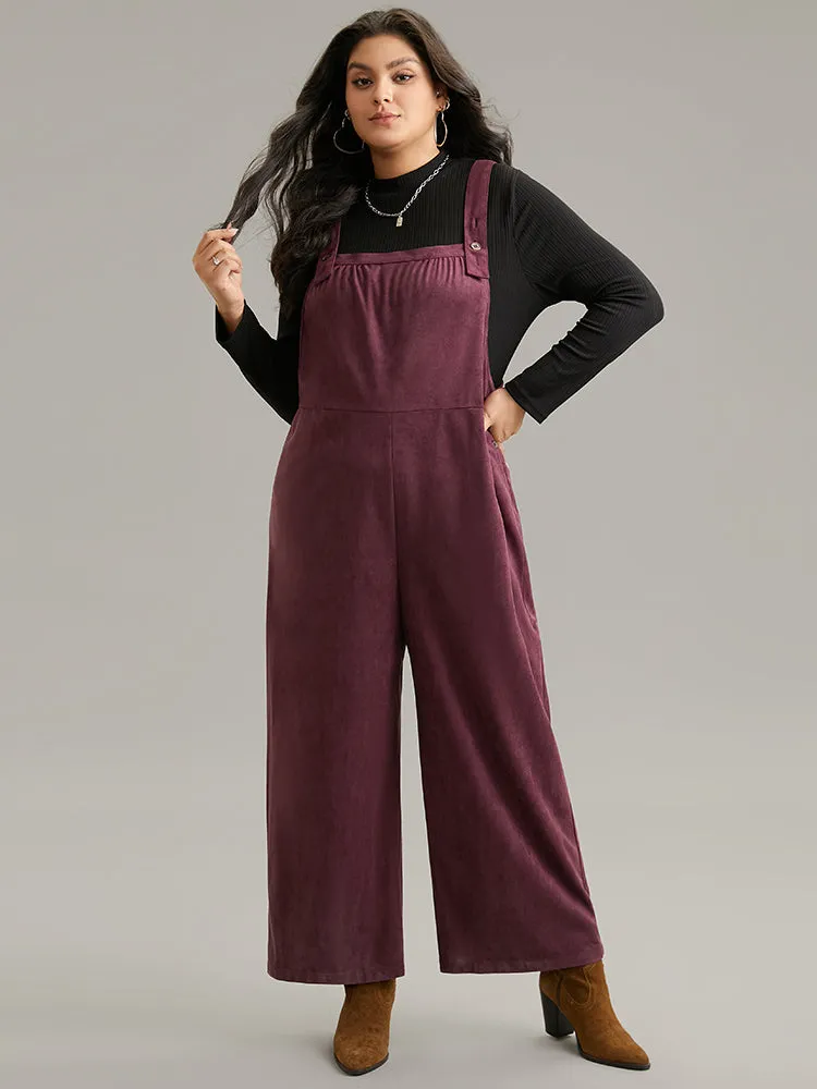 Plain Button Up Adjustable Straps Jumpsuit sold by Bloomchic product image thumbnail 4