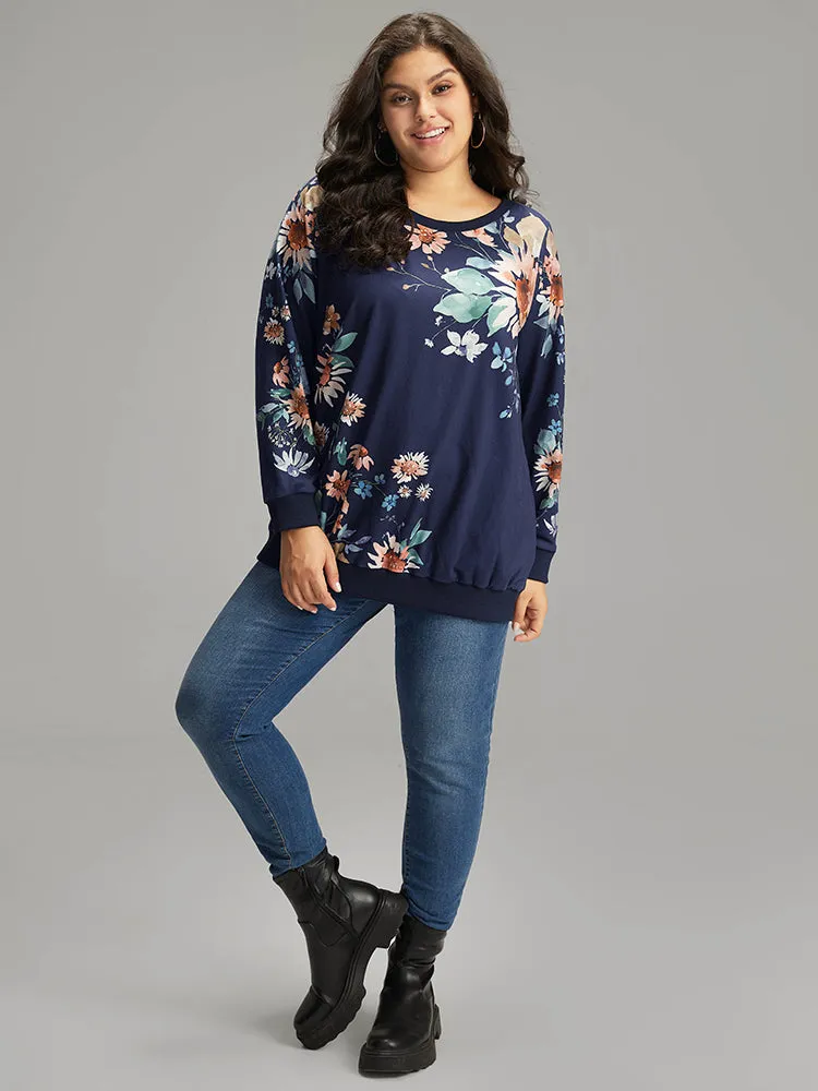 Floral Print Round Neck Sweatshirt sold by Bloomchic product image thumbnail 5