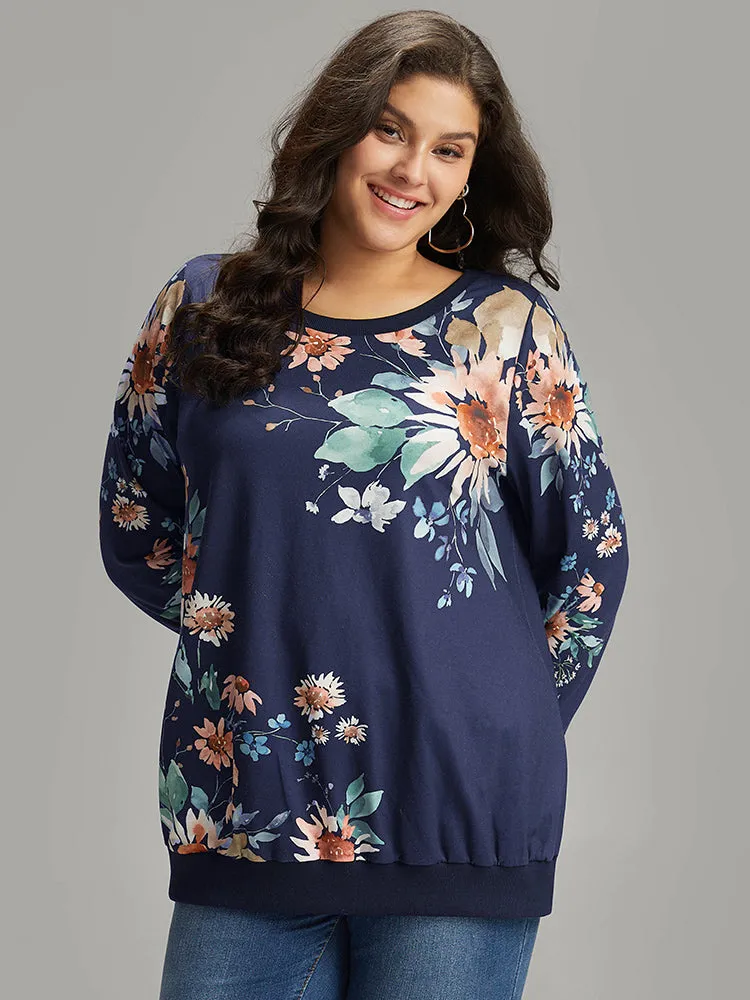 Floral Print Round Neck Sweatshirt sold by Bloomchic product image thumbnail 4