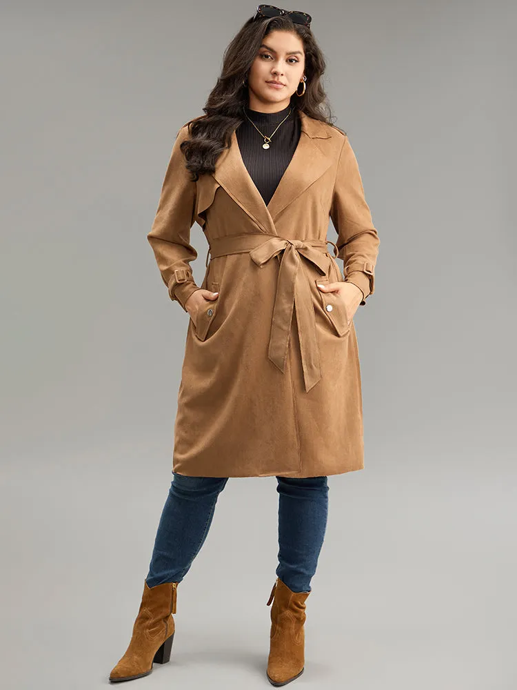 Solid Button Detail Knot Belted Coat sold by Bloomchic product image thumbnail 5