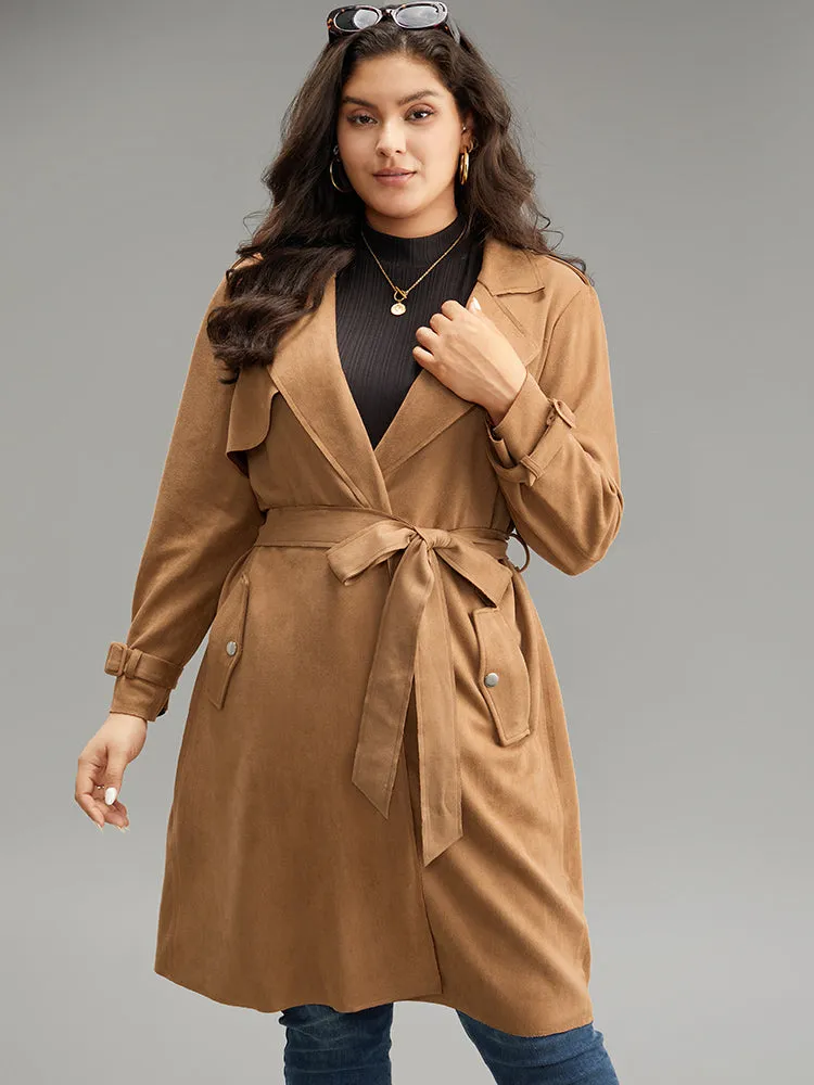 Solid Button Detail Knot Belted Coat sold by Bloomchic product image thumbnail 2