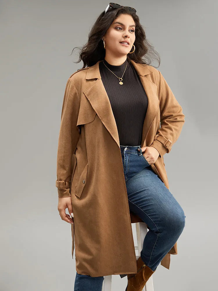 Solid Button Detail Knot Belted Coat sold by Bloomchic product image thumbnail 4