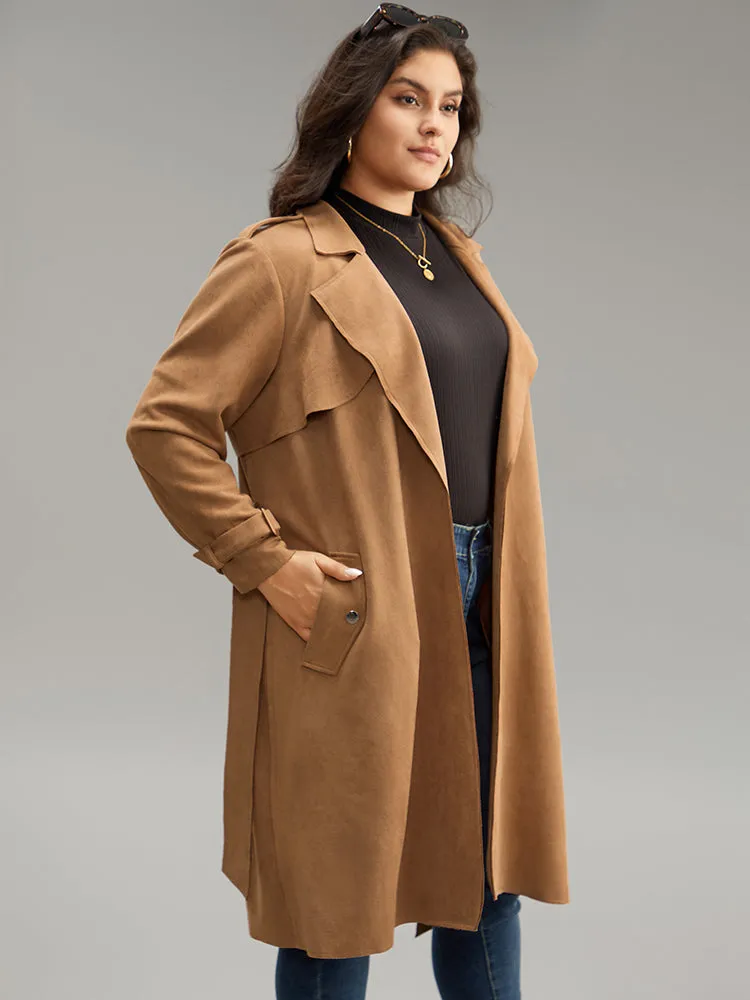 Solid Button Detail Knot Belted Coat sold by Bloomchic product image thumbnail 3