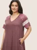 Ditsy Floral Patchwork Raglan Sleeve Pocket Dress sold by Bloomchic