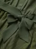 Plain Texture Mesh Belted Asymmetrical Hem Dress sold by Bloomchic
