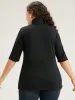 Cotton Plain Basic Turtleneck T-shirt sold by Bloomchic