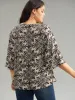Paisley Print Stitch Bell Sleeve Blouse sold by Bloomchic