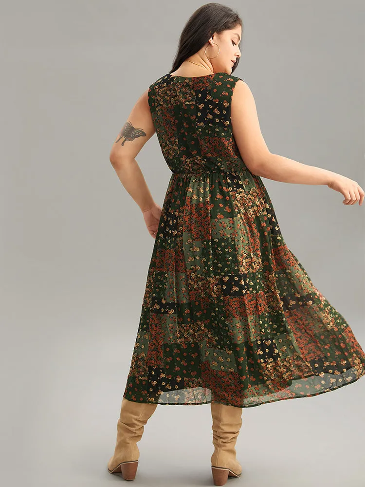 Floral Print Pocket Contrast Tank Dress sold by Bloomchic product image thumbnail 3