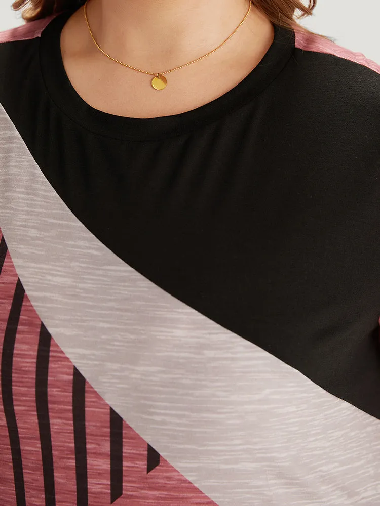 Colorblock Contrast Striped Pocket Crew Neck Dress sold by Bloomchic product image thumbnail 5