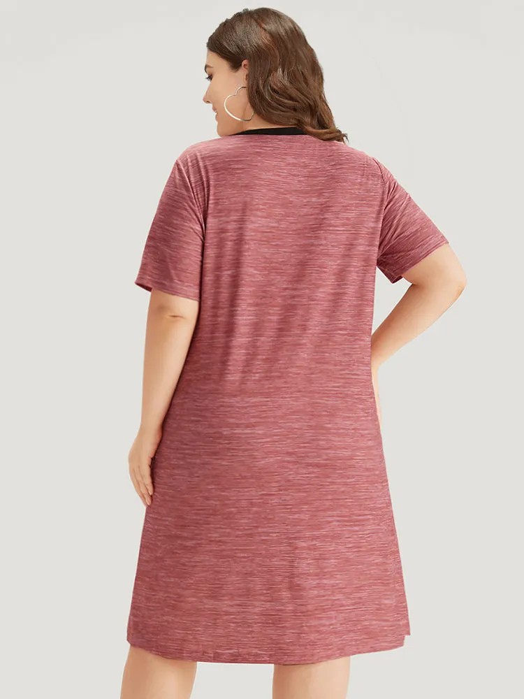 Colorblock Contrast Striped Pocket Crew Neck Dress sold by Bloomchic product image thumbnail 3