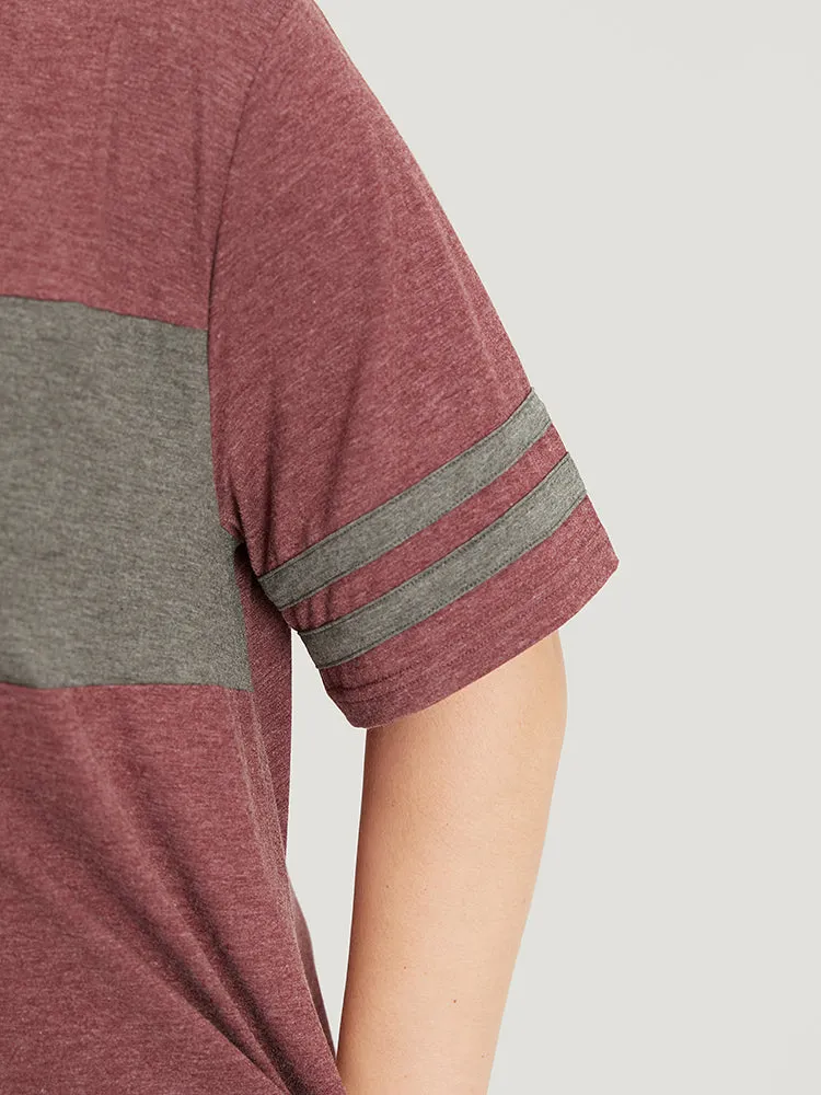 Striped Patchwork Pocket Crew Neck Dress sold by Bloomchic product image thumbnail 5