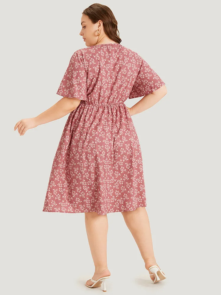 Ditsy Floral Pocket Crossover Elastic Waist Dress sold by Bloomchic product image thumbnail 5