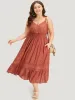 Solid Crochet Lace Gathered Wrap Shirred Cami Dress sold by Bloomchic