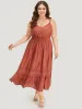 Solid Crochet Lace Gathered Wrap Shirred Cami Dress sold by Bloomchic