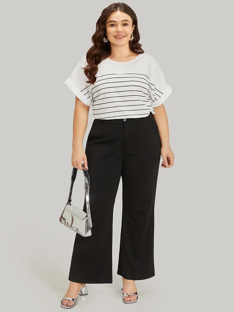 Striped Patchwork Roll Batwing Sleeve Blouse sold by Bloomchic product image thumbnail 5