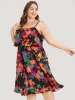 Pixel Flower Pocket Gathered Cami Dress sold by Bloomchic