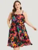Pixel Flower Pocket Gathered Cami Dress sold by Bloomchic