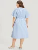 Striped Patchwork Gathered Pocket Midi Dress sold by Bloomchic