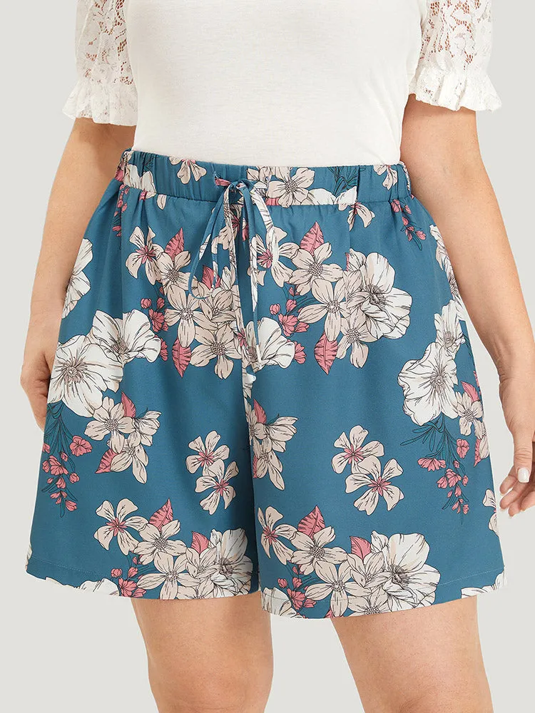 Floral Print Pocket Ties Elastic Waist Shorts sold by Bloomchic product image thumbnail 5