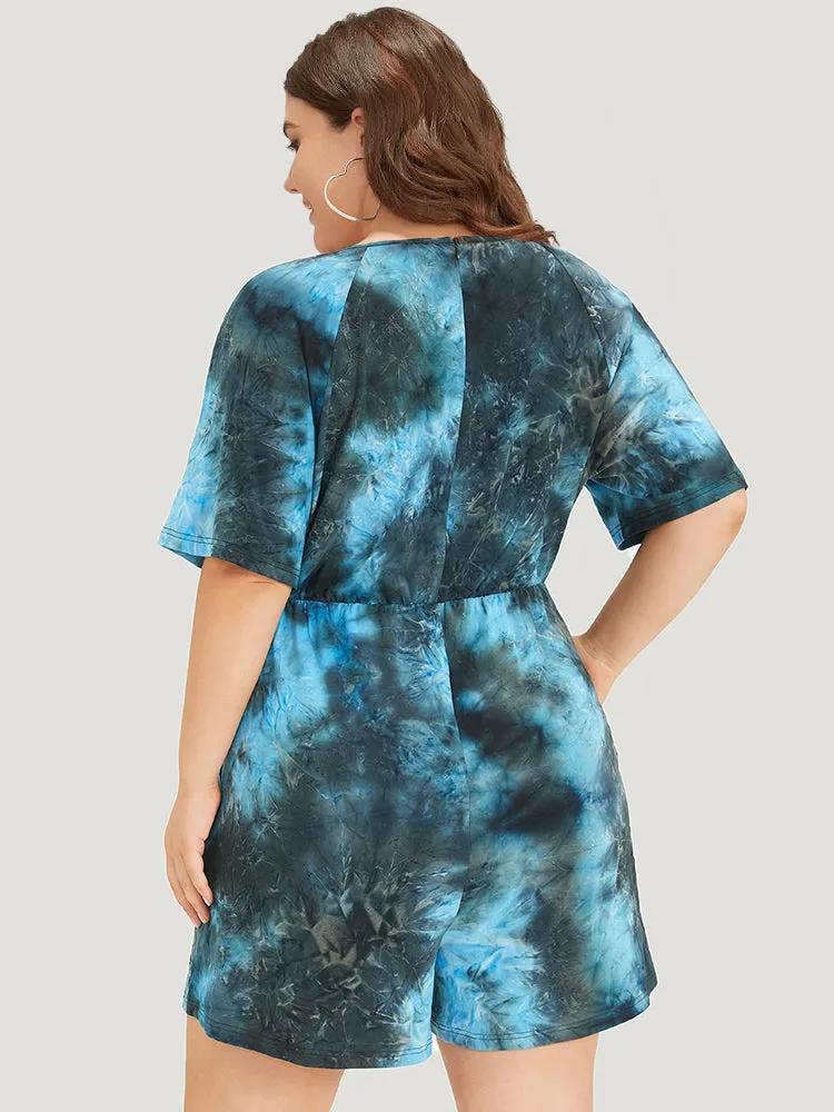 Tie Dye Button Up Ties Raglan Sleeve Jumpsuit sold by Bloomchic product image thumbnail 2