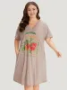 Supersoft Essentials Letter & Vegetable Graphic Pocket Batwing Sleeve Dress sold by Bloomchic