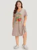 Supersoft Essentials Letter & Vegetable Graphic Pocket Batwing Sleeve Dress sold by Bloomchic