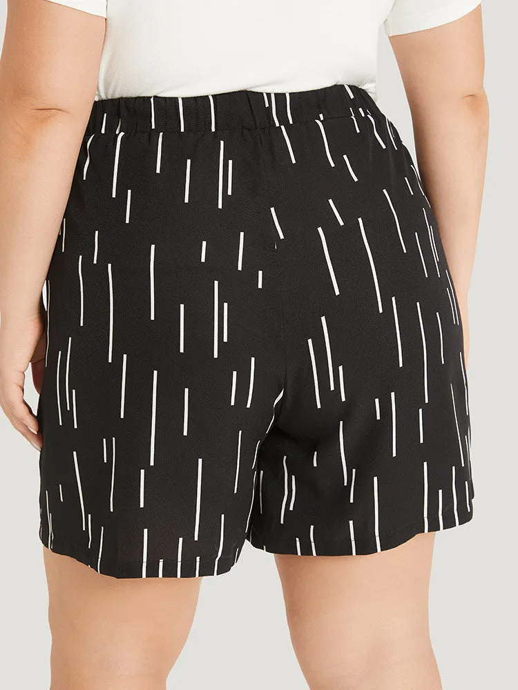 Striped Print Ties Slant Pocket Elastic Waist Shorts sold by Bloomchic product image thumbnail 5