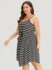 Striped Button Detail Pocket Curved Hem Cami Dress sold by Bloomchic