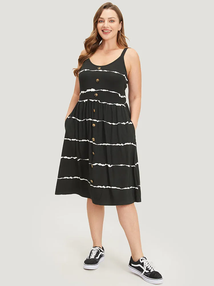 Supersoft Essentials Zebra Print Pocket Button Cami Dress sold by Bloomchic