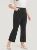 Solid Elastic Waist Slant Pocket Bootcut Pants sold by Bloomchic