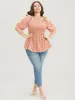 Ditsy Floral Square Neck Lantern Sleeve Shirred Blouse sold by Bloomchic
