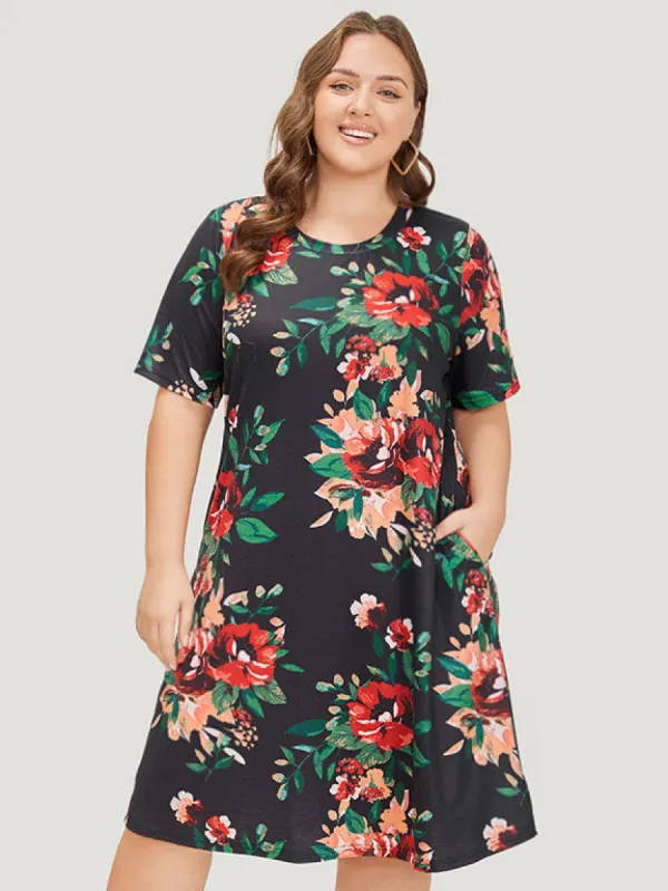 Floral Print Pocket Midi Dress sold by Bloomchic