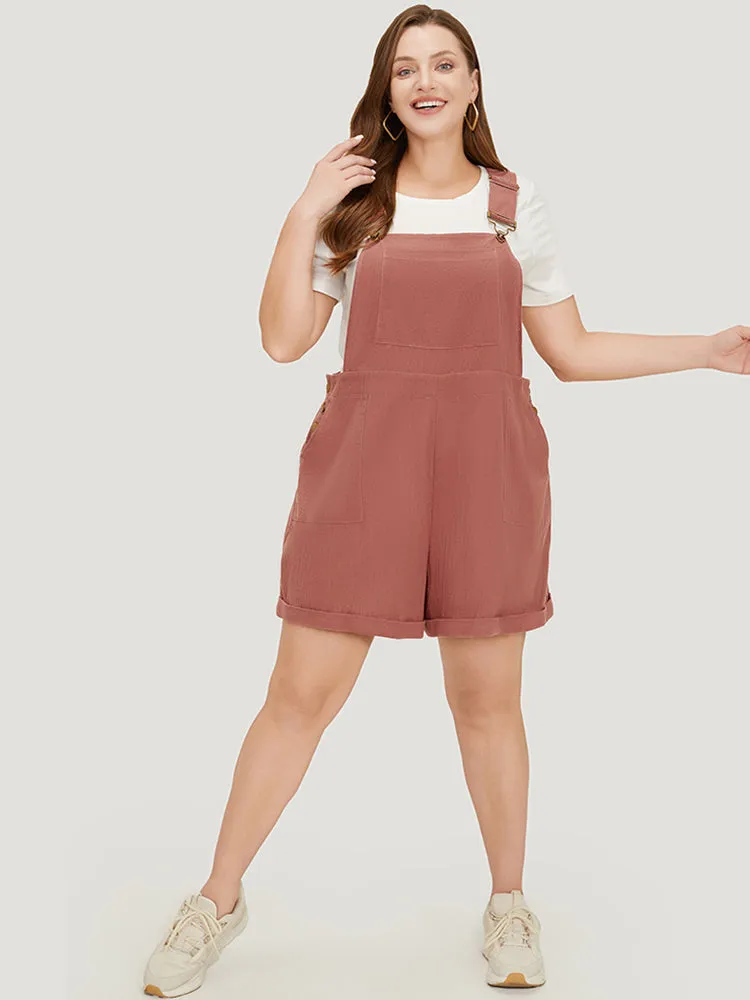 Plain Pocket Button Side Overall Jumpsuit sold by Bloomchic product image thumbnail 5