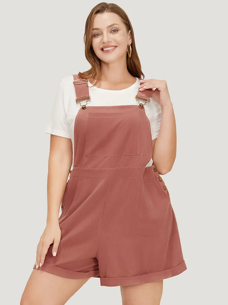 Plain Pocket Button Side Overall Jumpsuit sold by Bloomchic product image thumbnail 3