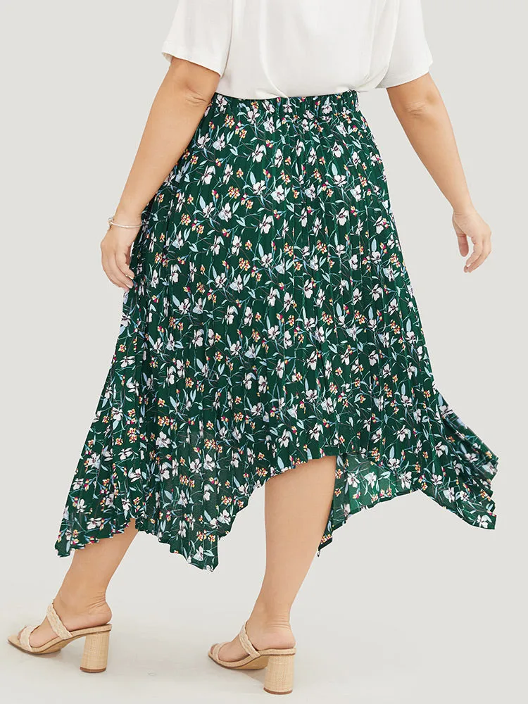 Ditsy Floral Pleated Hanky Hem Skirt sold by Bloomchic product image thumbnail 5