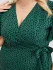 Leopard Wrap Pocket Ruffle Trim Knot Side Dress sold by Bloomchic