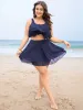 Plain Mesh Ruffle Tiered Swim Skirt sold by Bloomchic