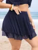 Plain Mesh Ruffle Tiered Swim Skirt sold by Bloomchic