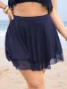 Plain Mesh Ruffle Tiered Swim Skirt sold by Bloomchic