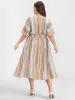 Bandana Split Dolman Sleeve Shirred Pocket Midi Dress sold by Bloomchic