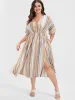 Bandana Split Dolman Sleeve Shirred Pocket Midi Dress sold by Bloomchic