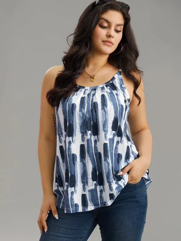Colorblock Brush Print Cami Top sold by Bloomchic