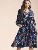 Chiffon Tropical Print Surplice Neck Midi Dress sold by Bloomchic