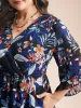 Chiffon Tropical Print Surplice Neck Midi Dress sold by Bloomchic