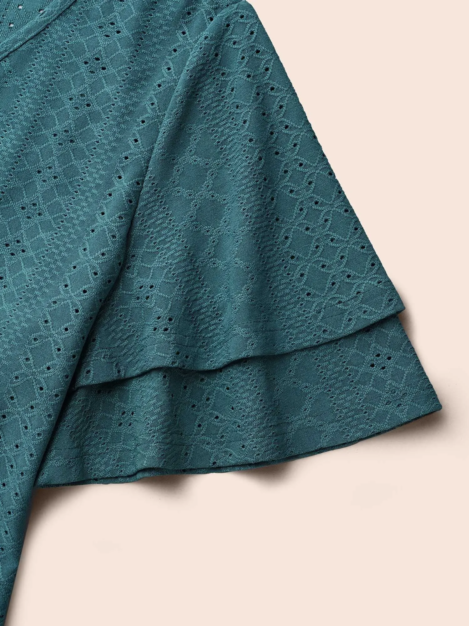 Jacquard Textured Lotus Leaf Sleeve Top sold by Bloomchic product image thumbnail 5