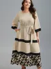 Color-Block Belted Pockets Midi Dress sold by Bloomchic