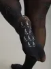 Sheer Leaf Pattern Silk Tights sold by Bloomchic