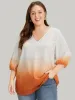 Ombre Printed Lantern Sleeve Blouse sold by Bloomchic