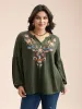 Printed Notched Collar Gathered Top sold by Bloomchic